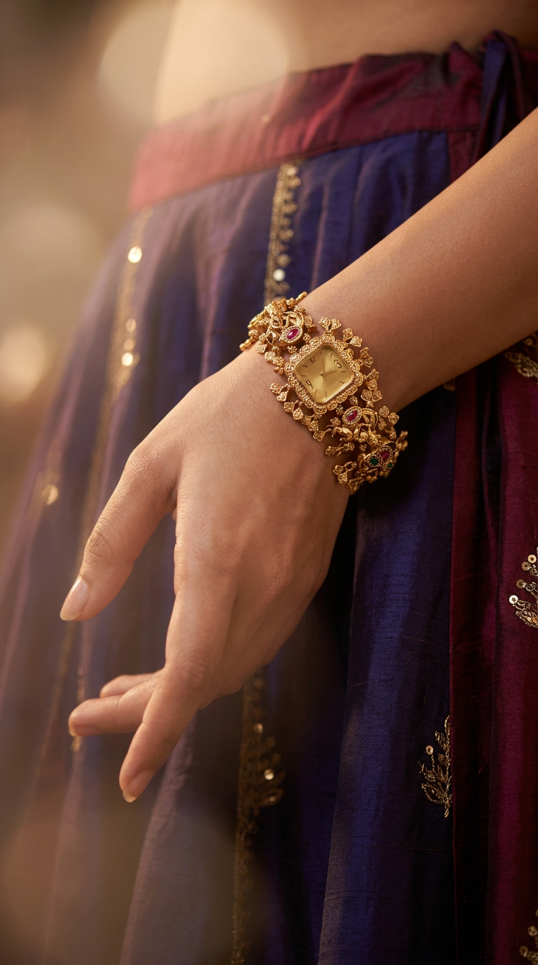 Heritage Luxury Square Rajwadi Watch for Women