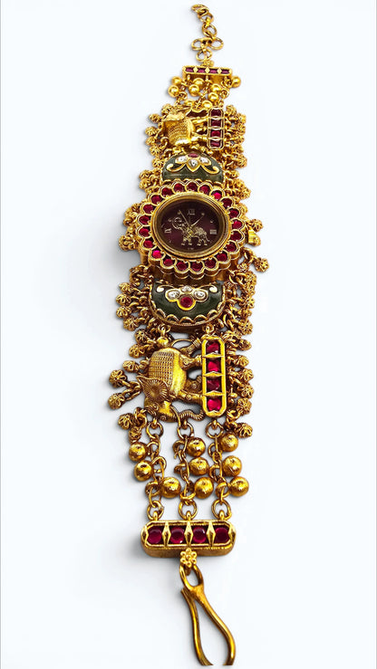 Heritage Red Dial Meenakari Ghungroo Watch for Women