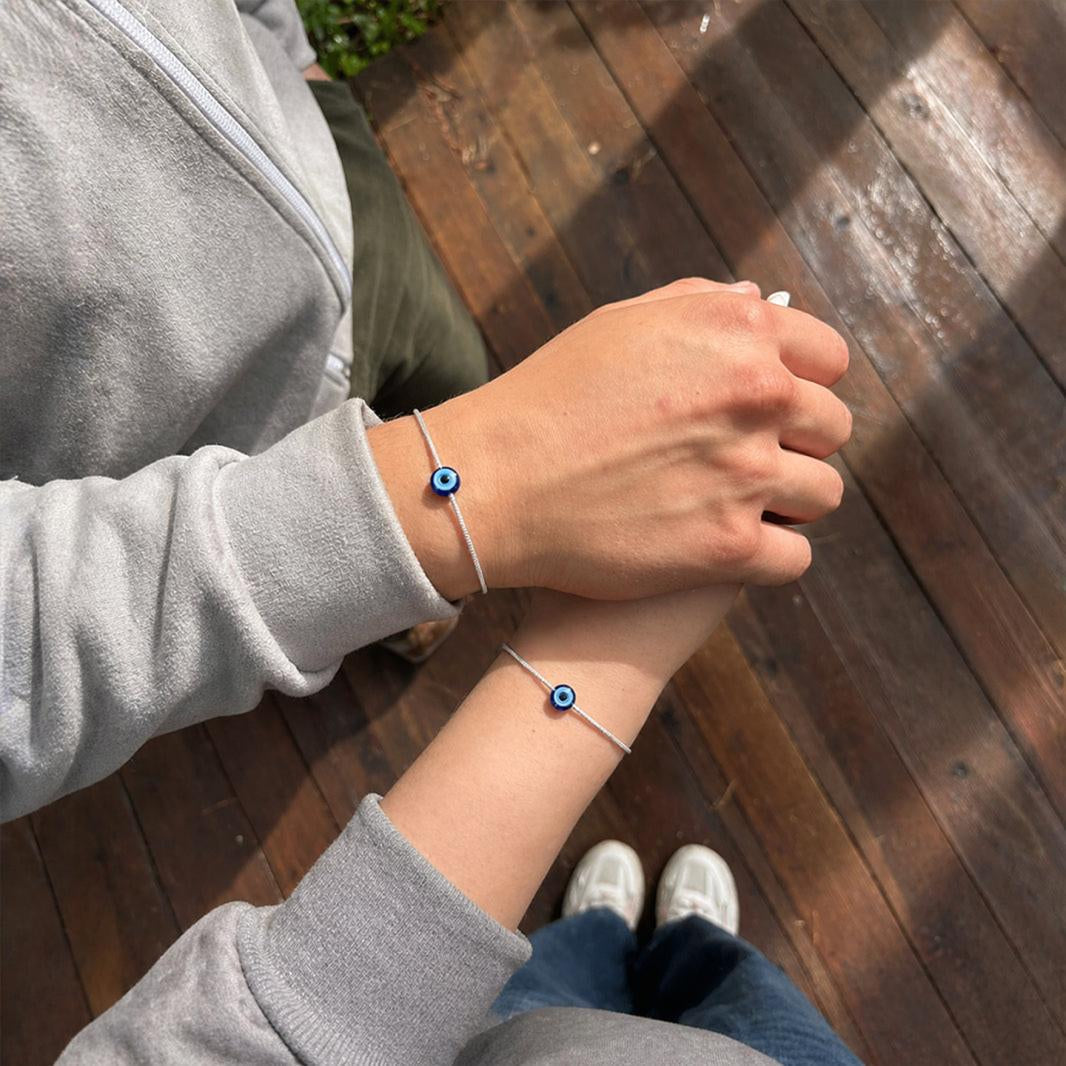 Amora Evil Eye Couple Bracelet Set | 925 Silver | Adjustable