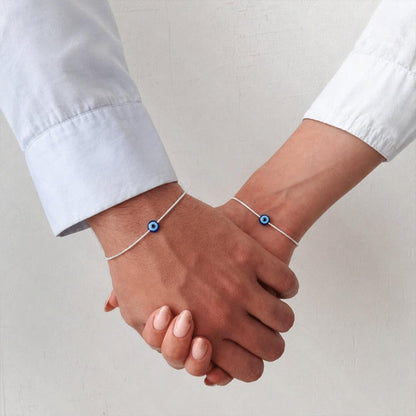 Amora Evil Eye Couple Bracelet Set | 925 Silver | Adjustable